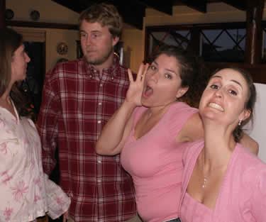 Olivia, CJ, Danielle, Julie at Xmas party