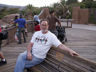 Craig sitting on his dad's bench