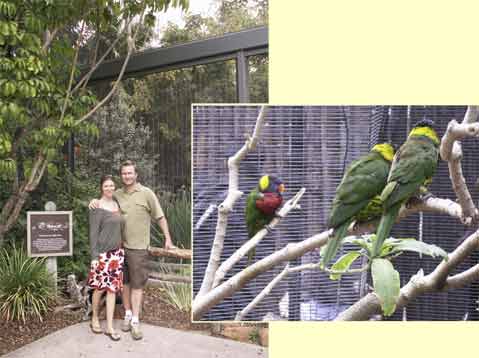 Olivia & C.J. at bird aviary and Lorrys