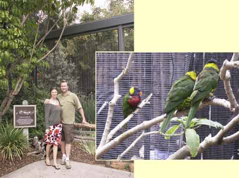 Olivia & C.J. at bird aviary and Lorrys