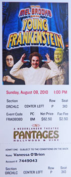 Young Frankenstein ticket