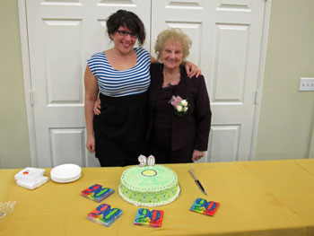 Danielle & Addie with cake