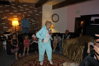 Addie cutting the rug