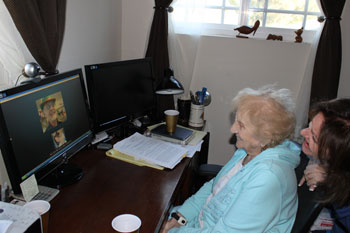 Addie & Debbie talking to Gary