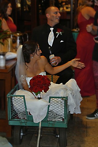 Bride & Groom arriving at the reception