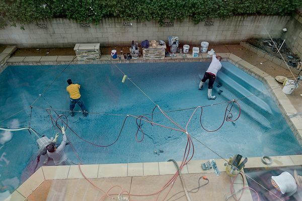 Plastering the pool