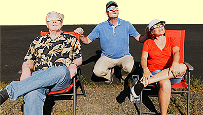Steve, Craig, Patty starring at the eclipse