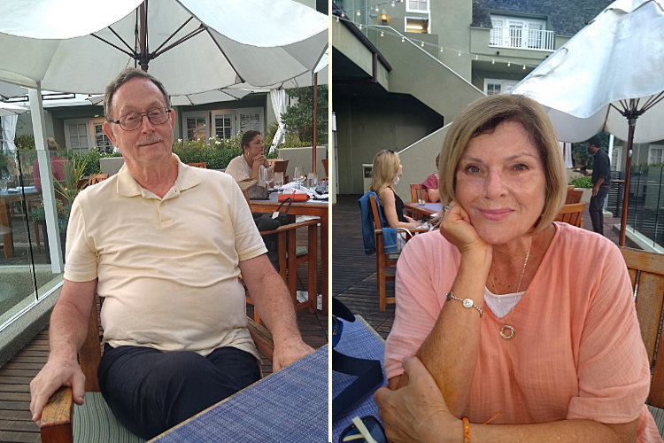 Craig & Patty having drinks at L'Auberge