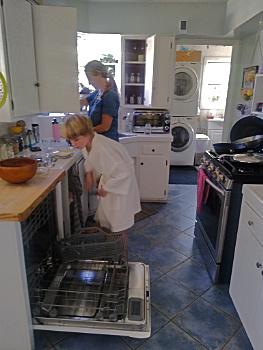 Caleb & Olivia in the kitchen