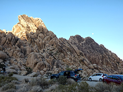 full moon over adjoining campsite