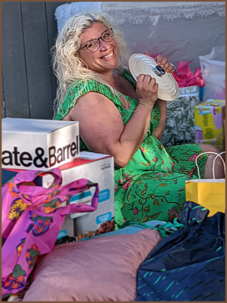 Danielle opening presents
