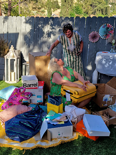 Danielle & Patty opening presents