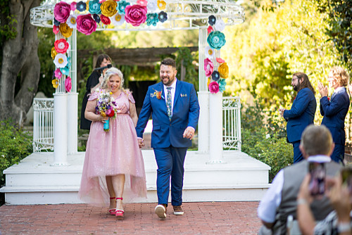 Here comes the happy couple