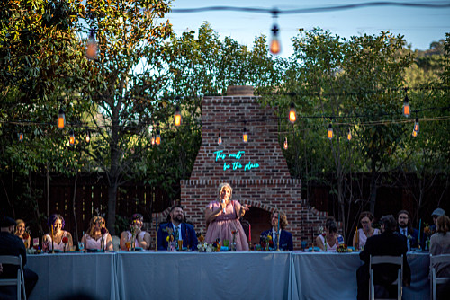 Danielle at the head table presiding