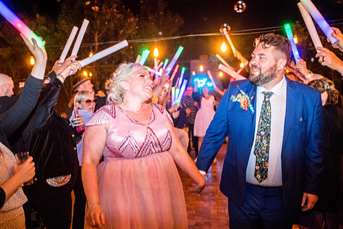 Dani & Andy under Light Sabers