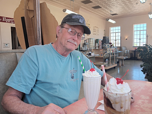 Craig with thick, creamy milkshake