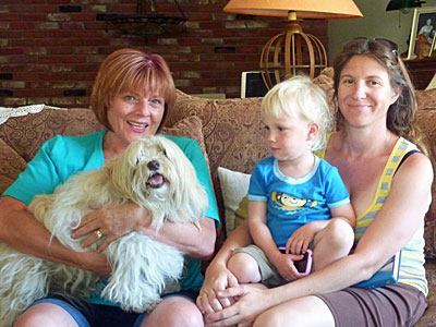 Patty, KiKi, Caleb, & Olivia in July 2012