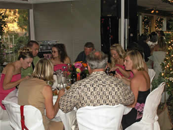 bridesmaid's table digging in...