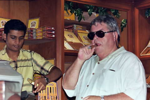 Harry buying Cuban Havanas in Antiqua