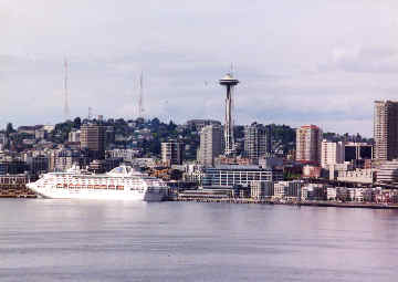 Sun Princess near the Space Needle
