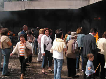 Patty lighting candle at Sanctuary of Fatima