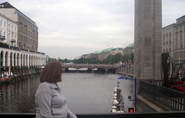 Patty looks down the canal