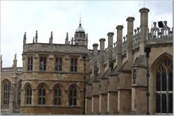 Windsor Castle spires and chimneys