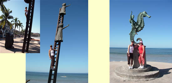 Puerto Vallarta beach statues