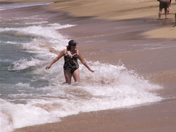 patty into the water