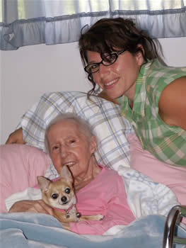 Danielle with her grandmother Carol & Bubbles