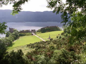 view of Urquhart Castle and Loch Ness