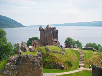 view of Loch Ness from Urquhart Castle