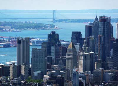 Caribbean Princess with Verrazano-Narrows Bridge
