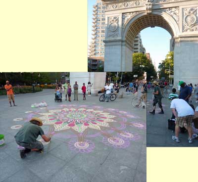 Sand painting in Washington Park