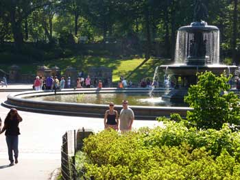 Julie & Matt in front of Bethesda Fountain