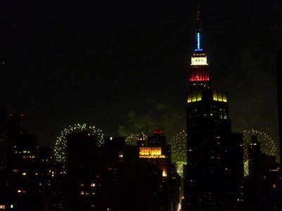 Empire State with fireworks