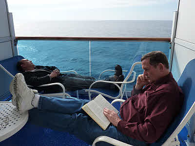 Mario and Craig relaxing on the balcony