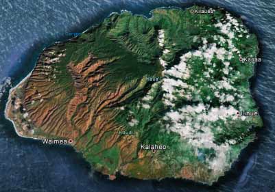 earth map of Kauai