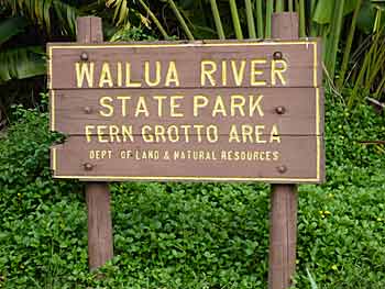 Wailua River State Park sign