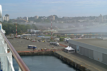 ship and the fog rolling in