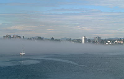 Victoria being overcome by fog