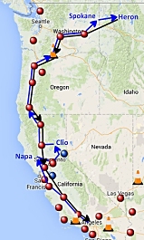 Northwest road trip map