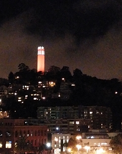 Coit Tower at night