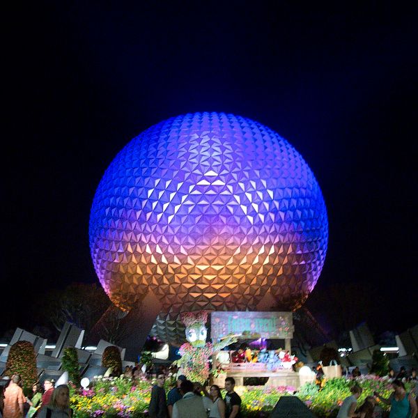 Epcot Ball at night