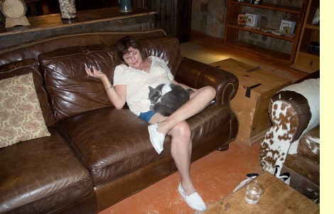 Patty & cat in winery