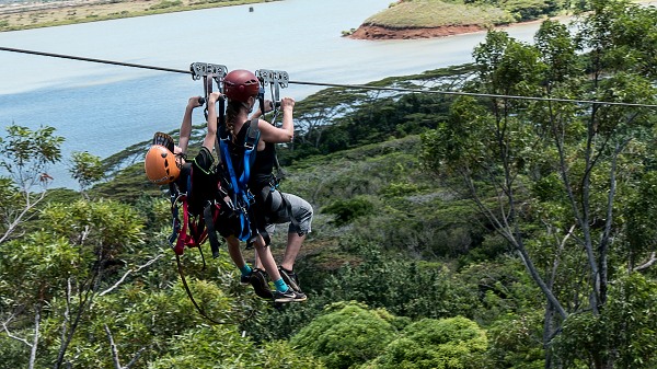 Caleb & Olivia ziplining