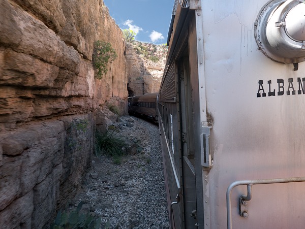 train going into a tunnel