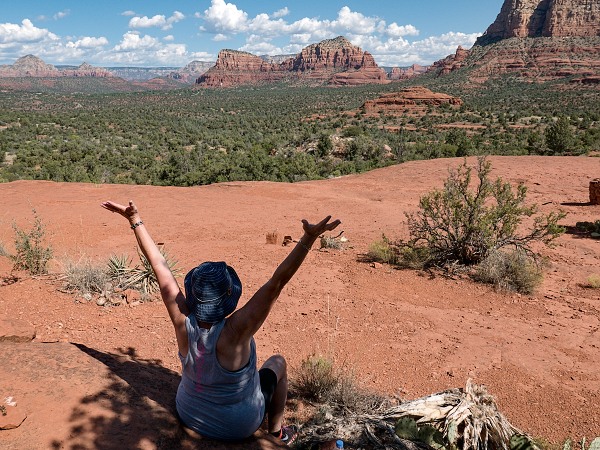 Patty at peace around Bell Rock