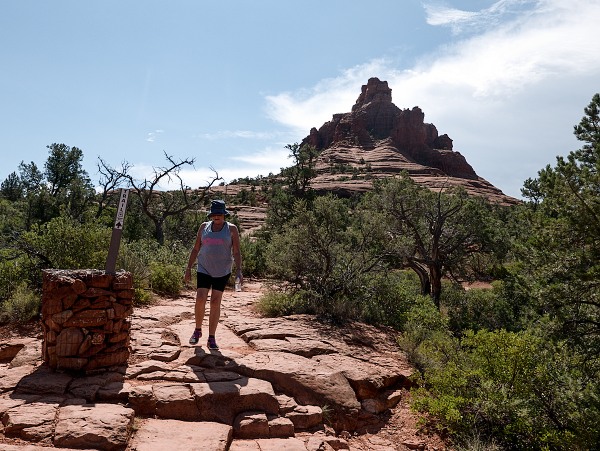 Patty coming down Bell Rock trail
