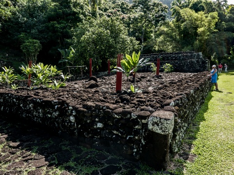 Arahurahu Marae Courtyard